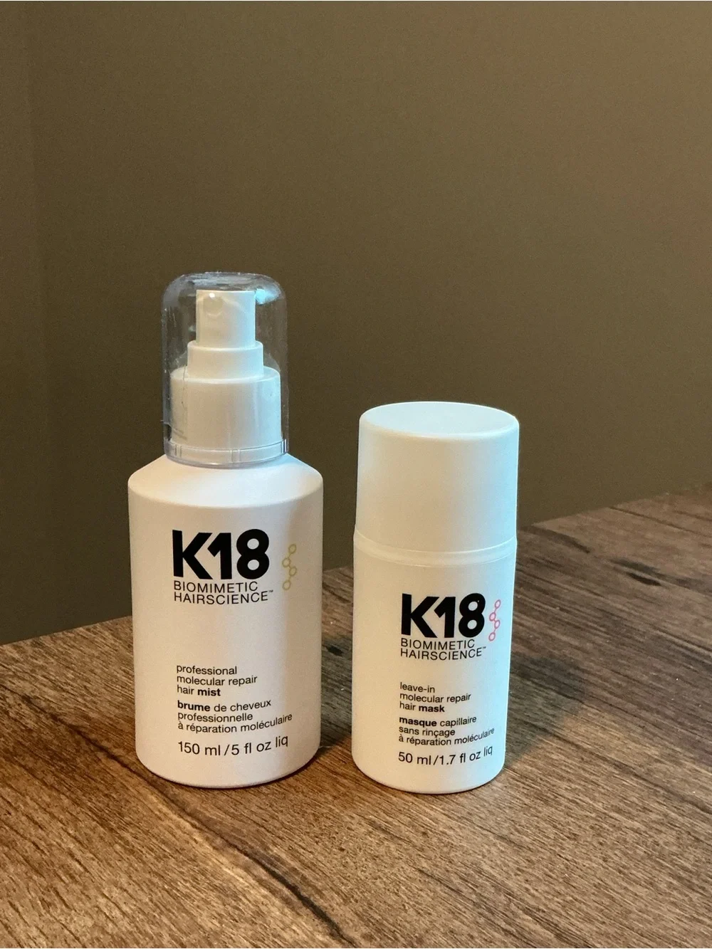 K18 Biomimetic Hairscience Leave-In Molecular Repair Mask and Mist Bundle